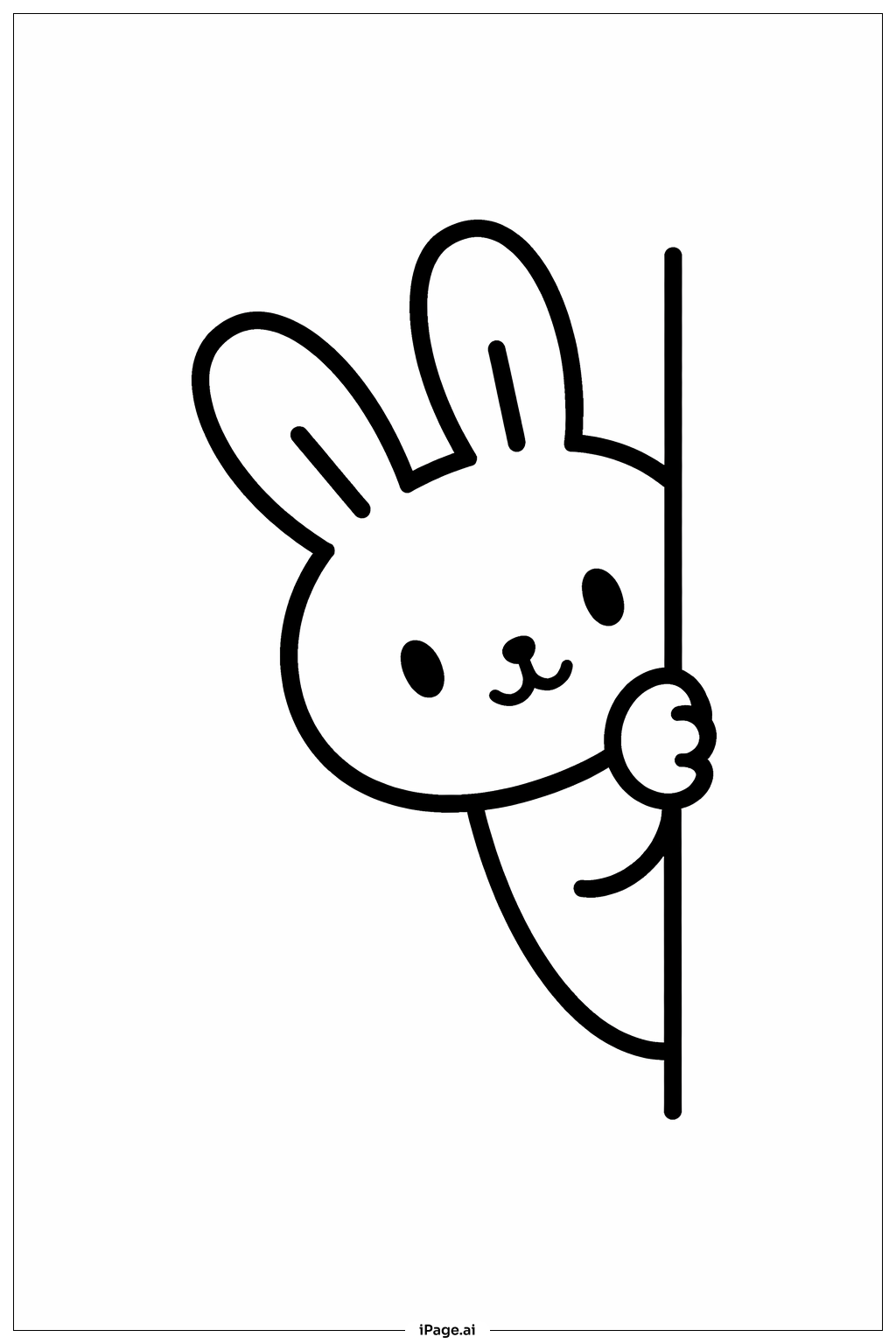  Página para colorir de Coelhinho Esconde-Esconde 