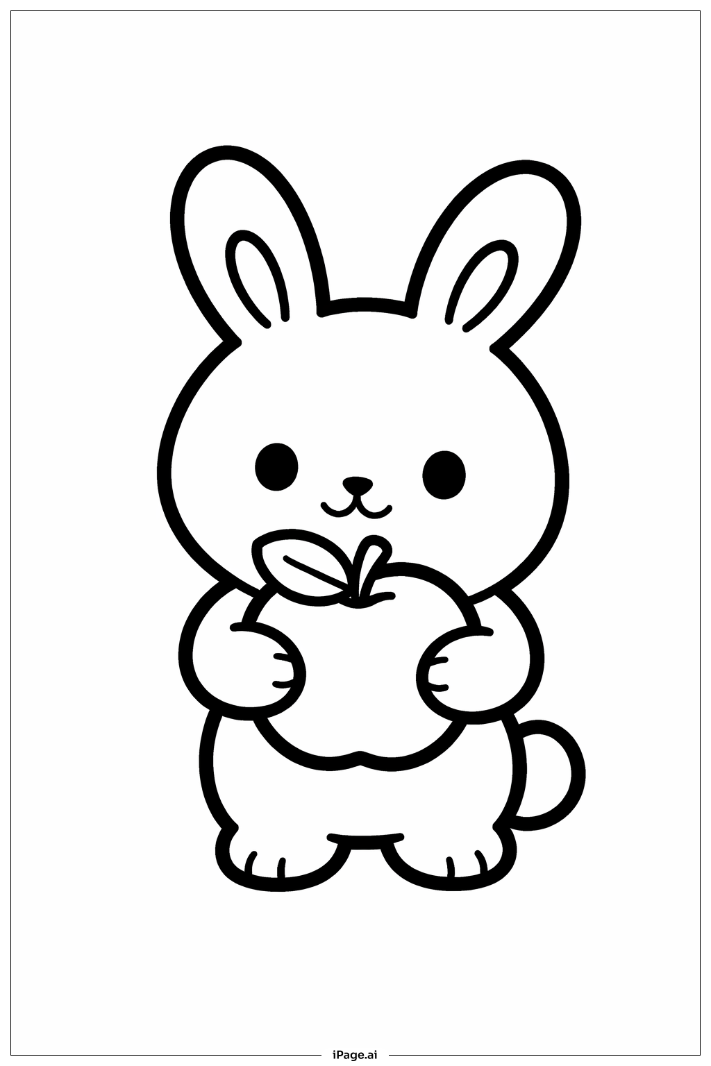  Página para colorir de Coelho com Maçã 