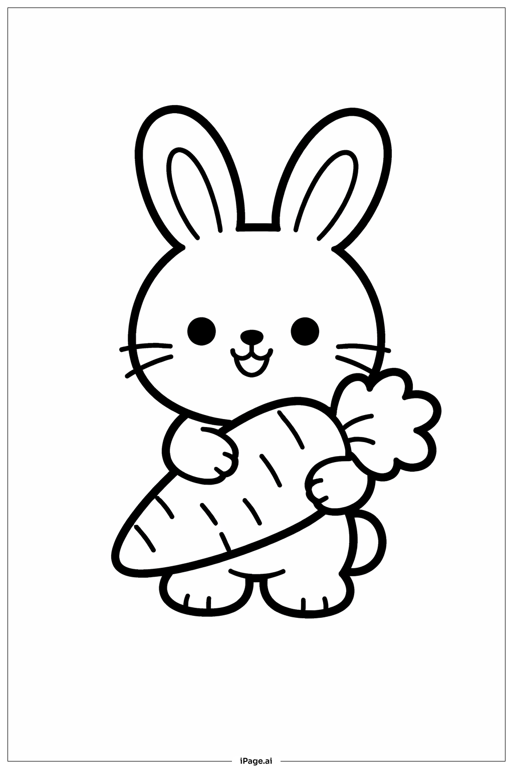  Página para colorir de Coelho com Cenoura 