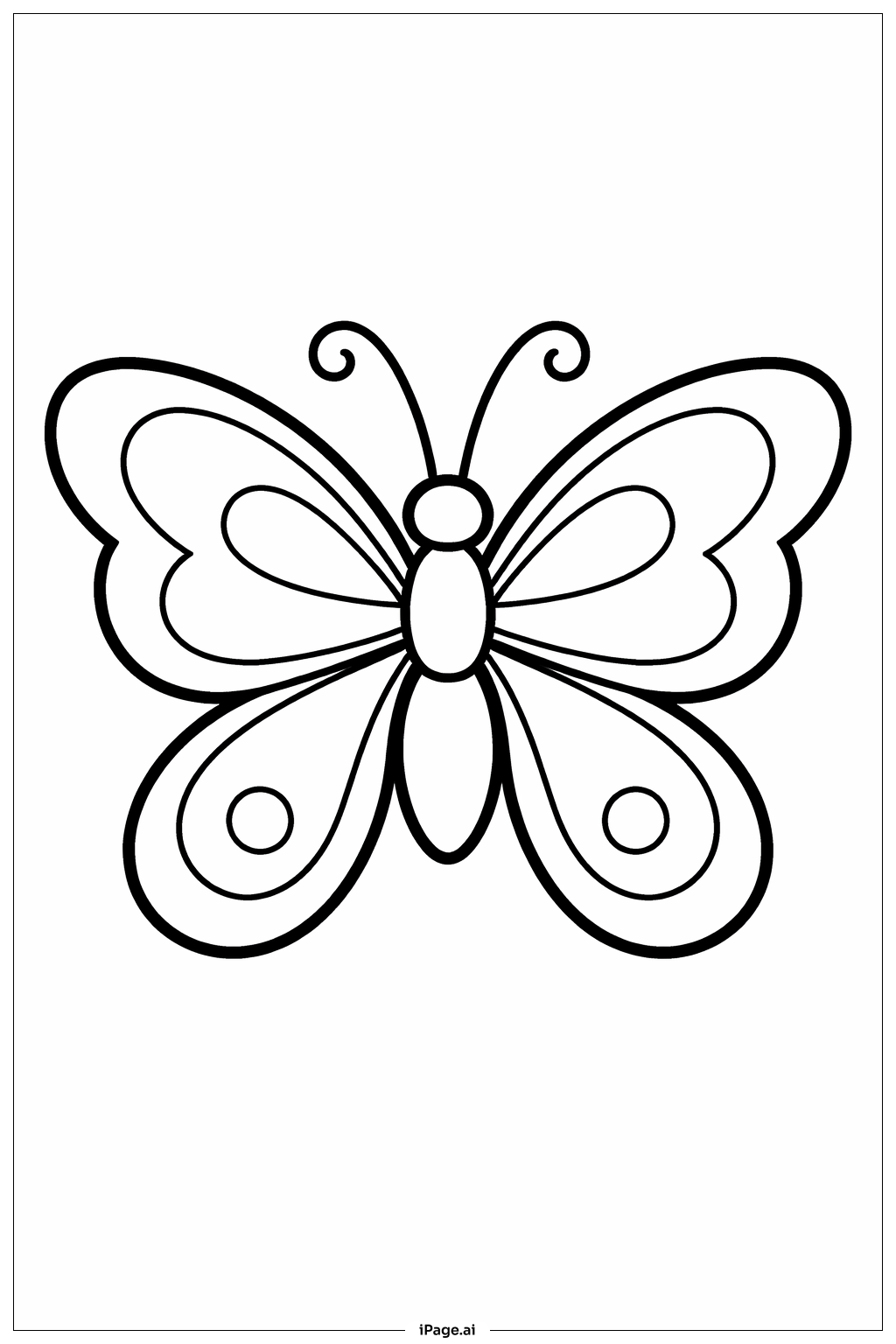 Butterfly with Antennae Coloring Page