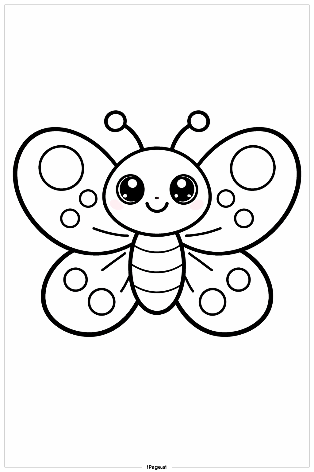 Butterfly with Big Eyes Coloring Page