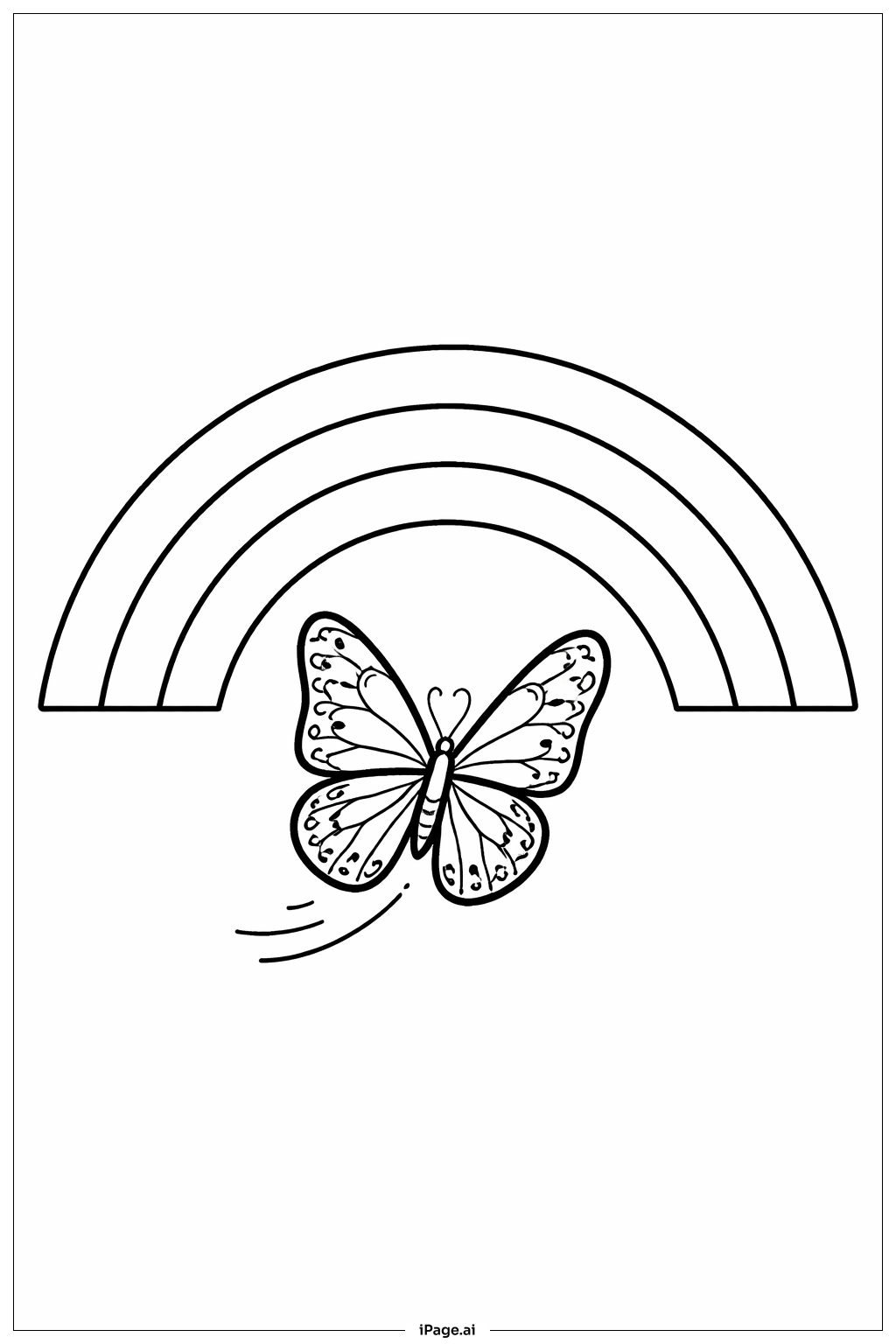 Butterfly with Rainbow Arc