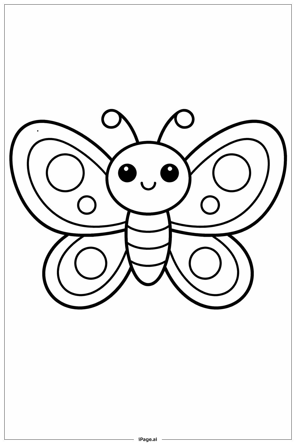 Butterfly with Smile Coloring Page