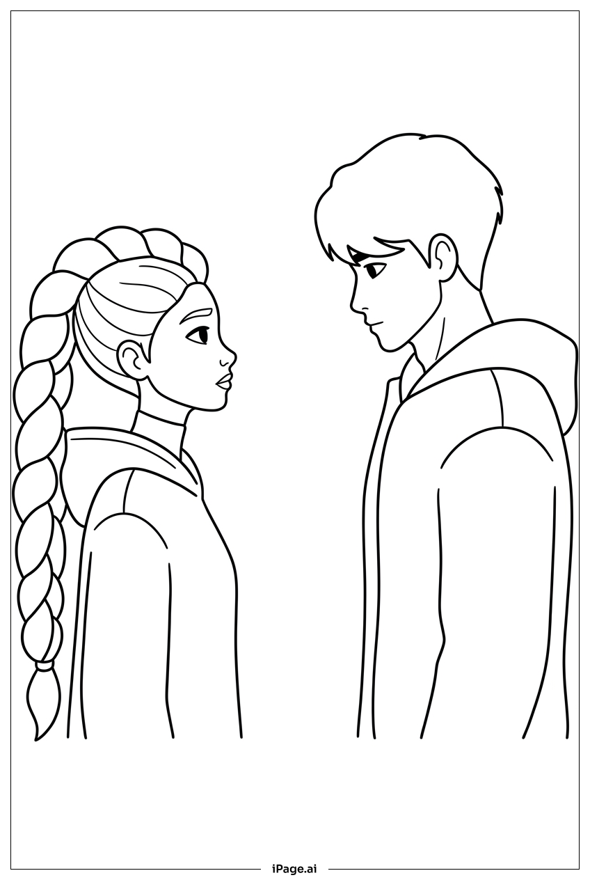  Kpop Demon Hunters rivals face off silently Coloring Page 