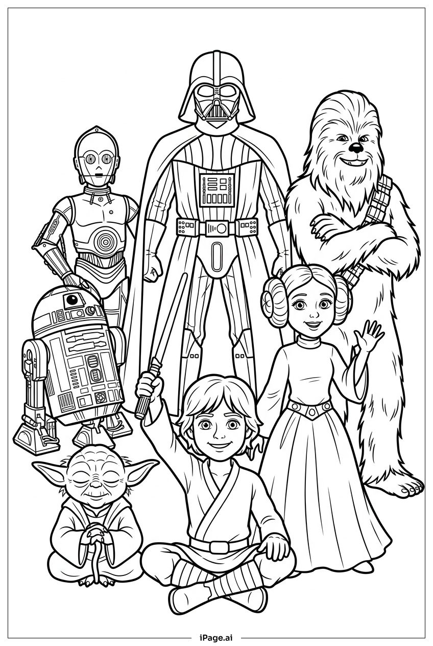  Star Wars allies gather for group portrait Coloring Page 