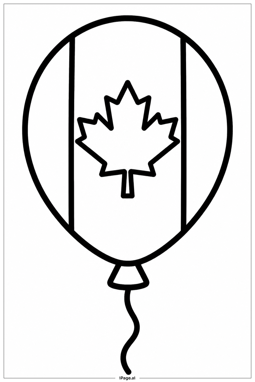  Canada Flag Balloon Coloring Page 