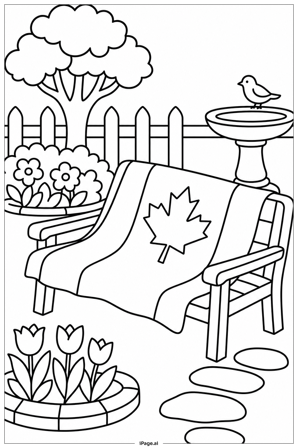  Canada Flag Gartenbank Ausmalseite 