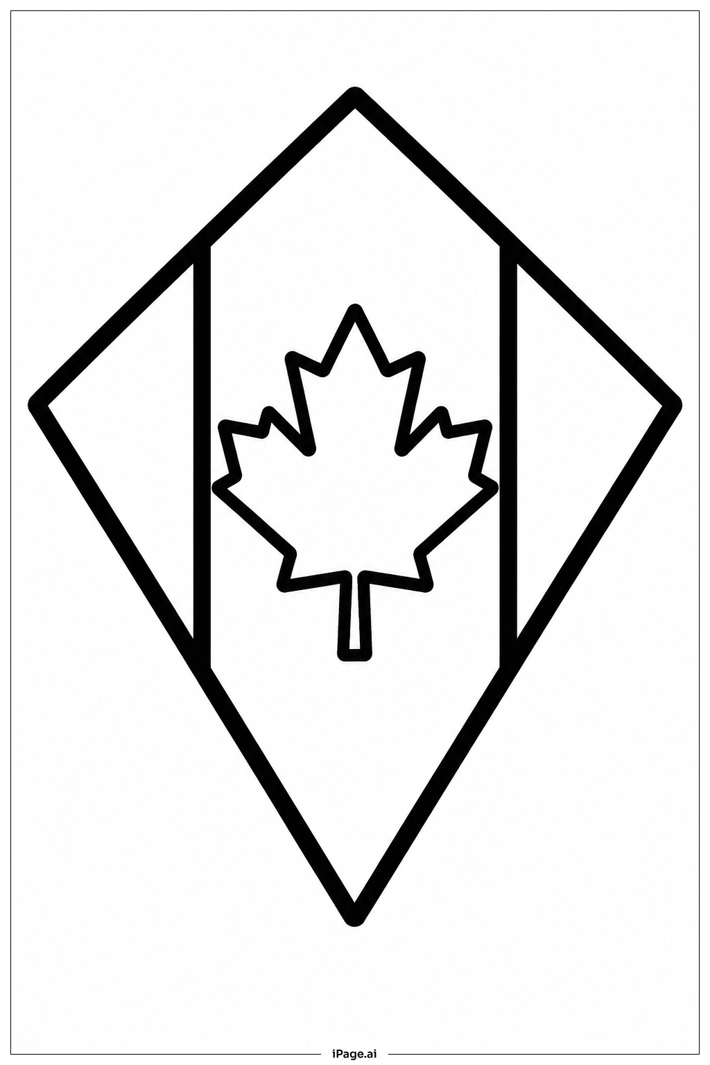  Canada Flag Kite Coloring Page 