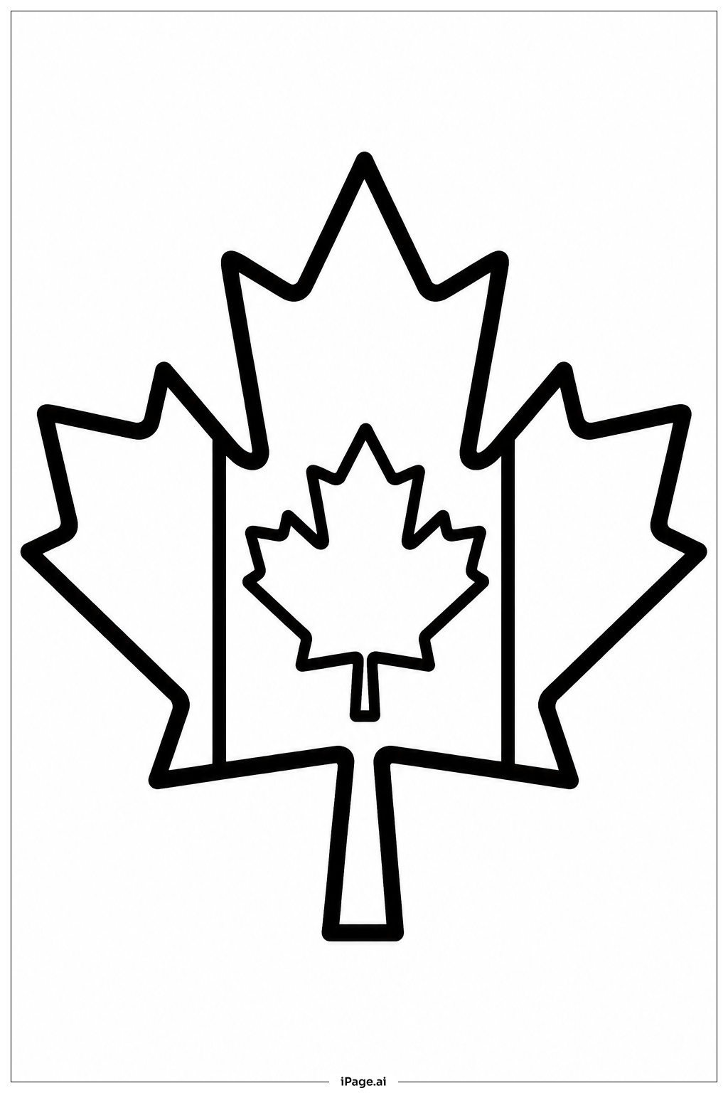  Canada Flag Maple Leaf Coloring Page 