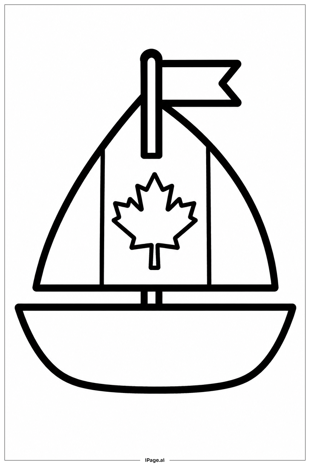  Canada Flag Sailboat Coloring Page 