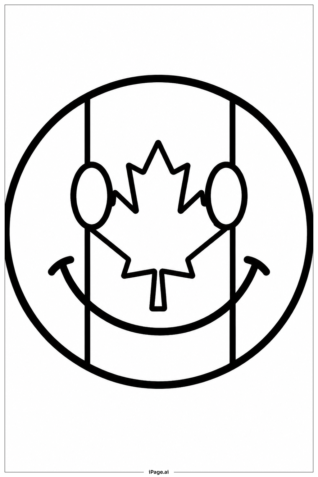  Canada Flag Smiley Face Coloring Page 