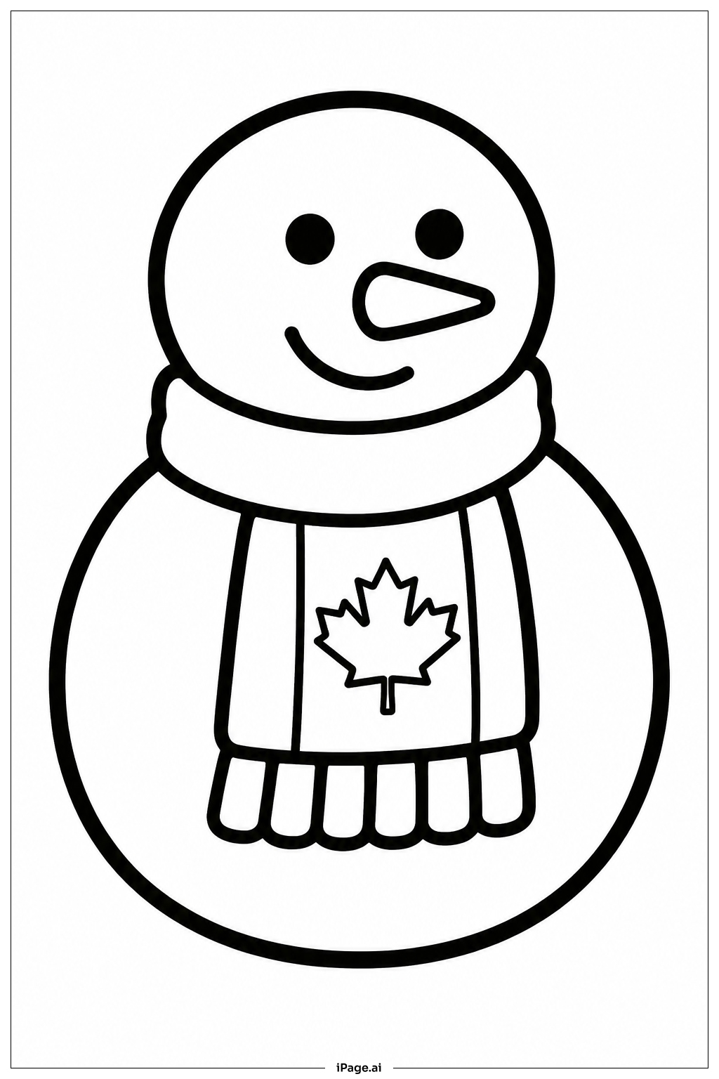  Canada Flag Snowman Coloring Page 