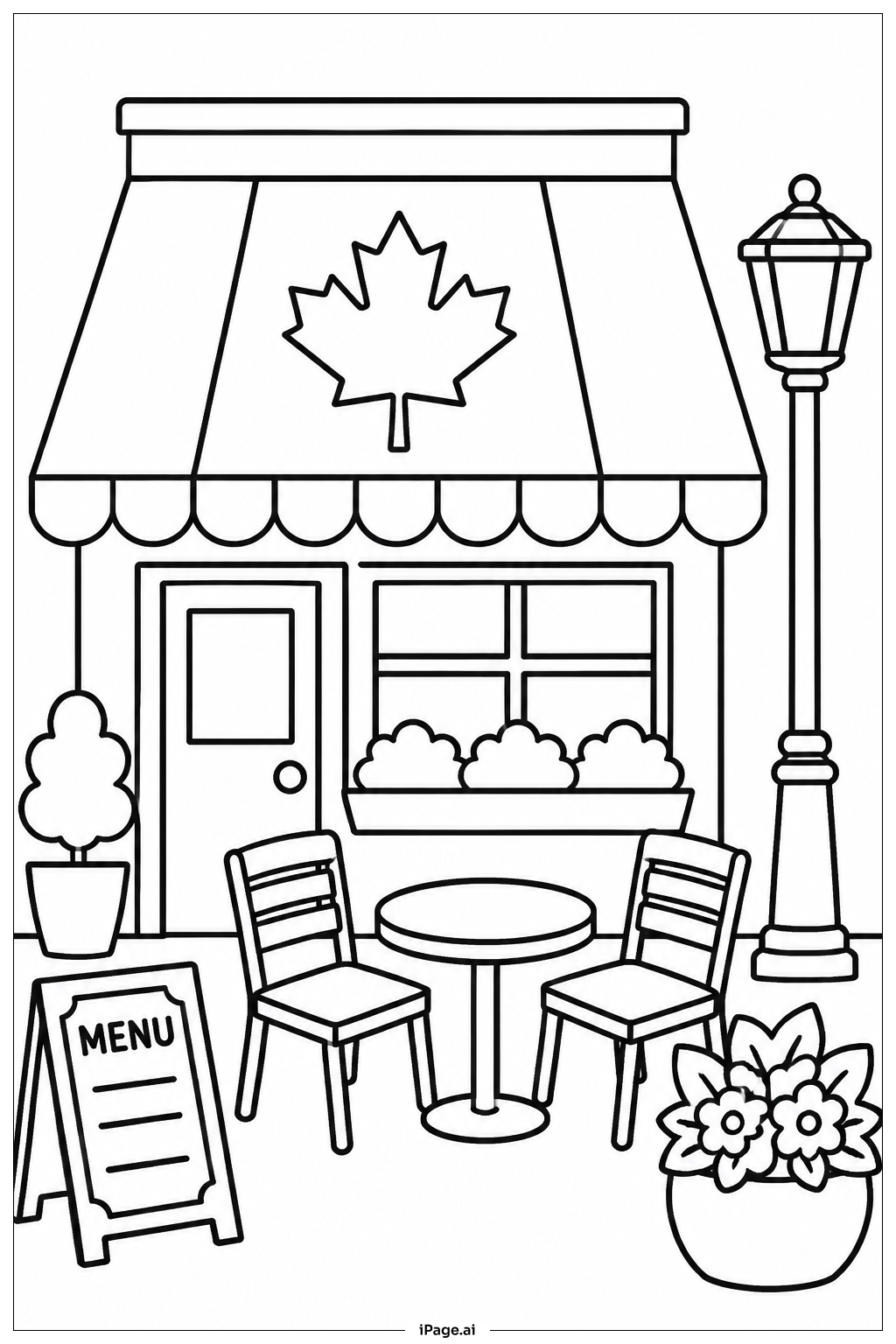  Trang tô màu Canada Flag Street Cafe 