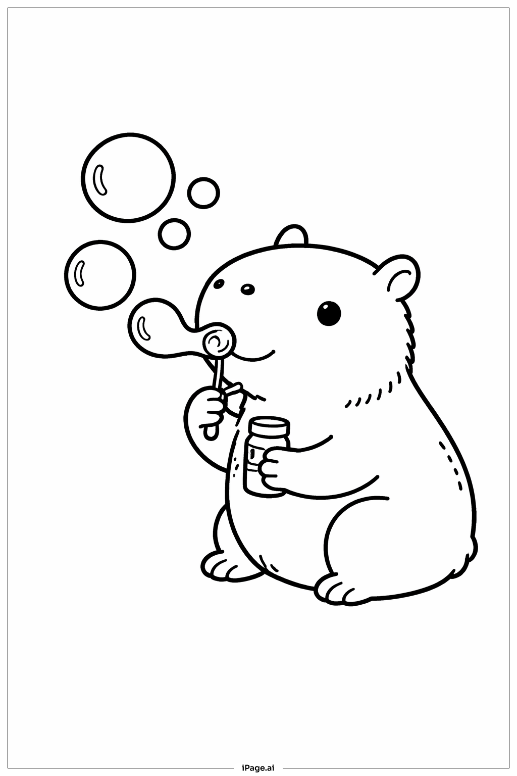  Página para colorir de Capivara soprando bolhas 