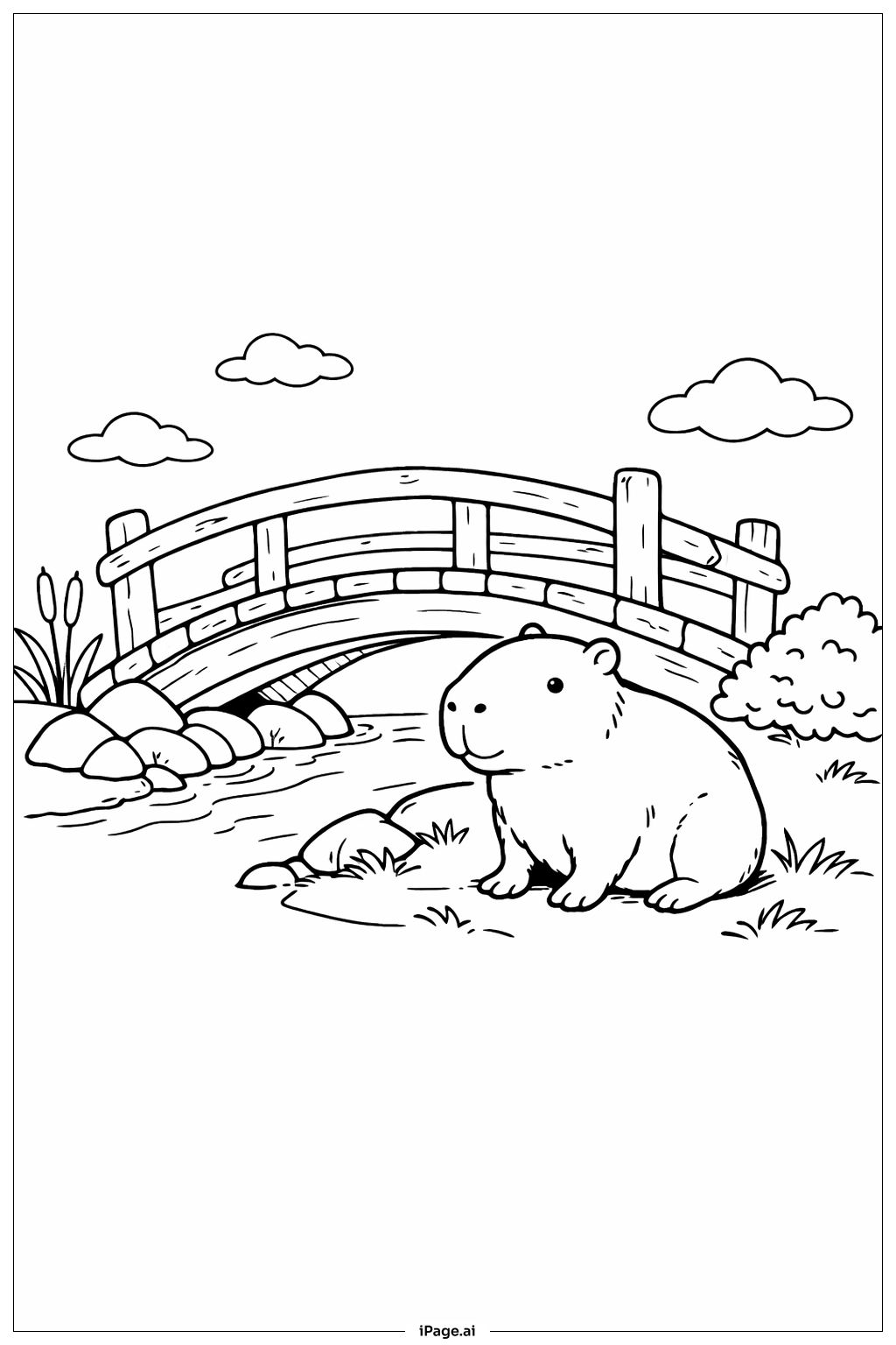 水中河狸鼠著色頁
