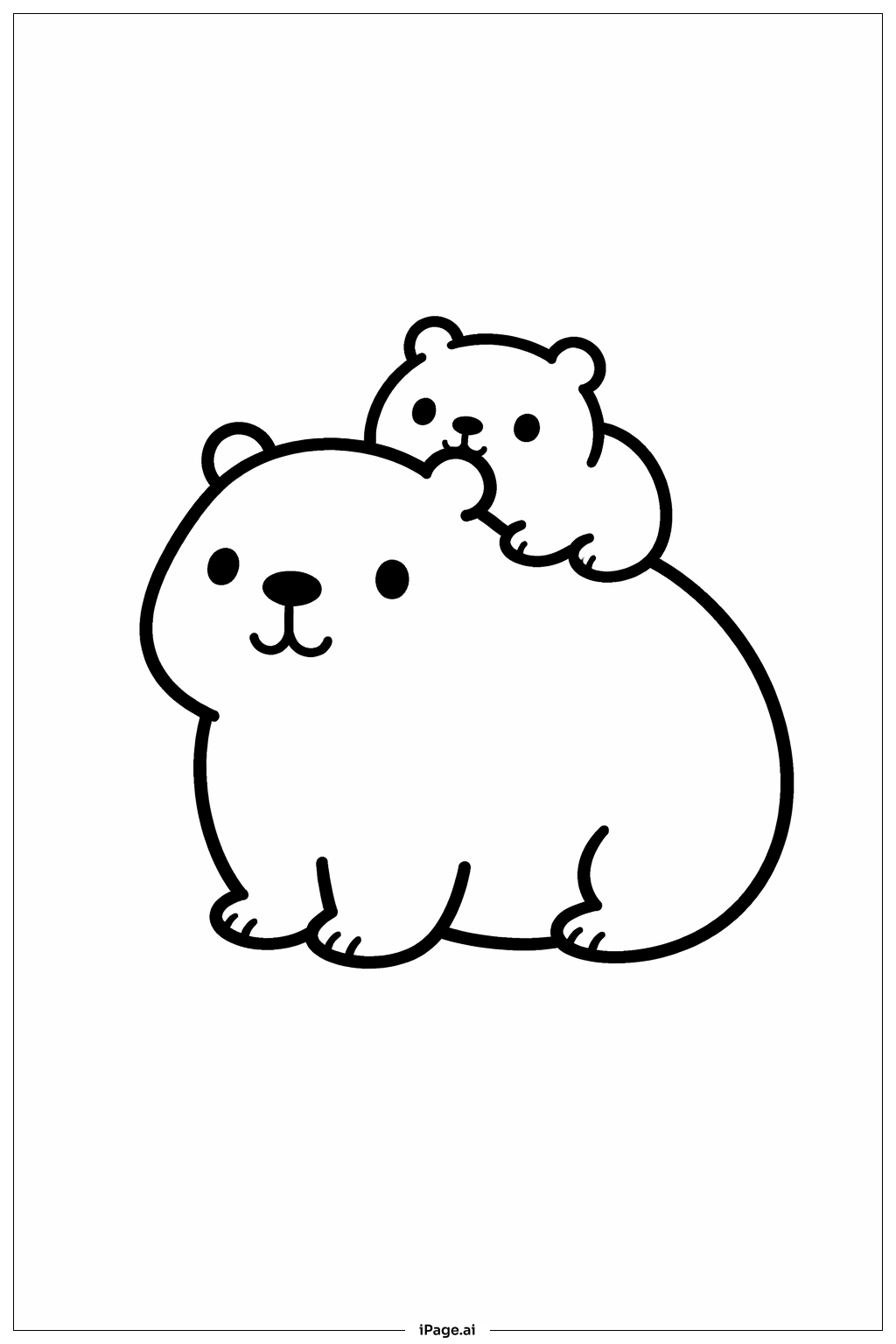  Página para colorir de Capivara com filhote 