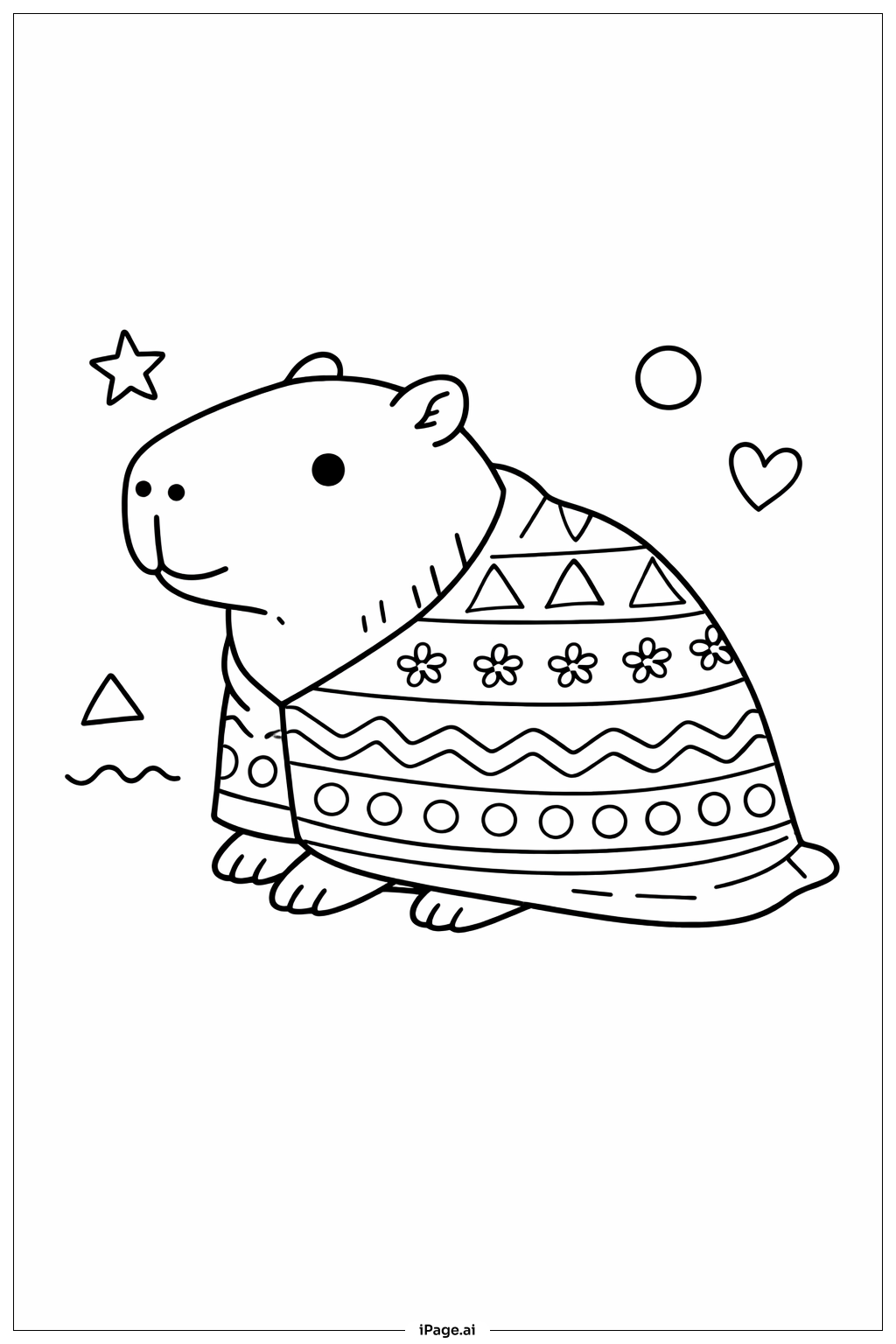  Page de coloriage Capybara avec Couverture 