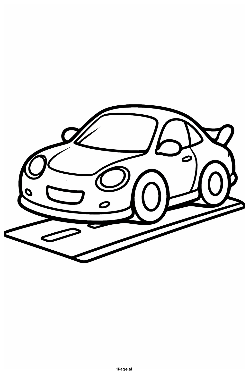 路上跑车填色页