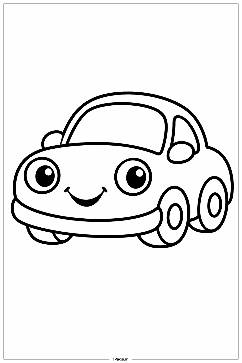 汽车笑脸填色页