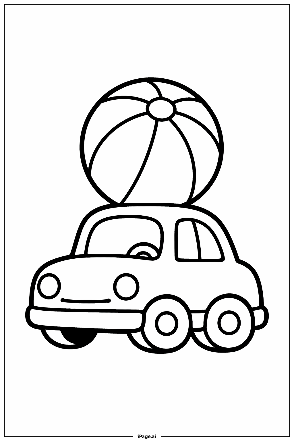 带球的小汽车填色页