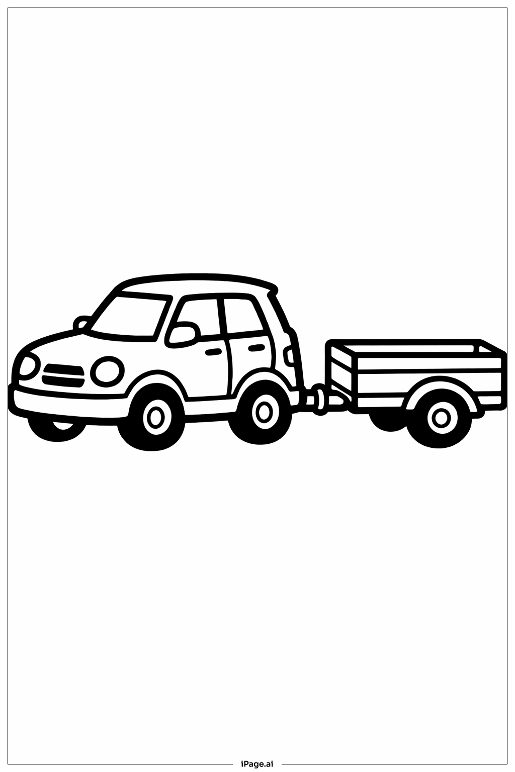 简易拖车汽车填色页