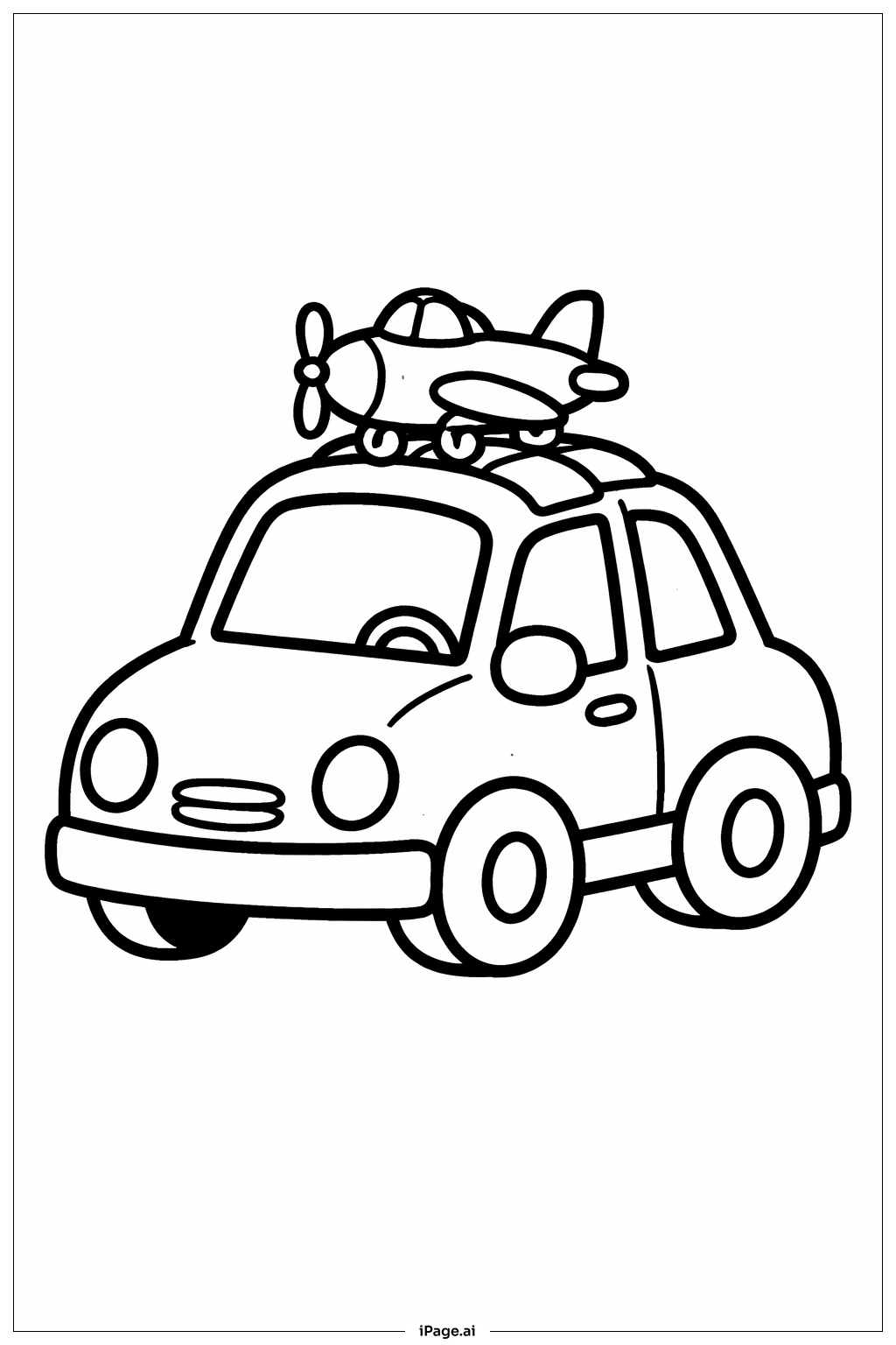 带玩具的汽车填色页