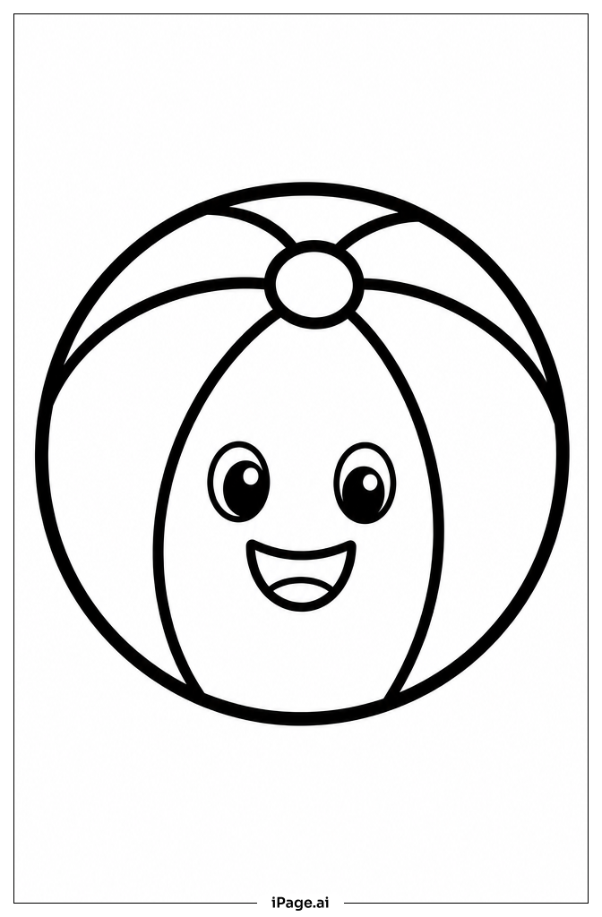  Page de coloriage Ballon de plage 