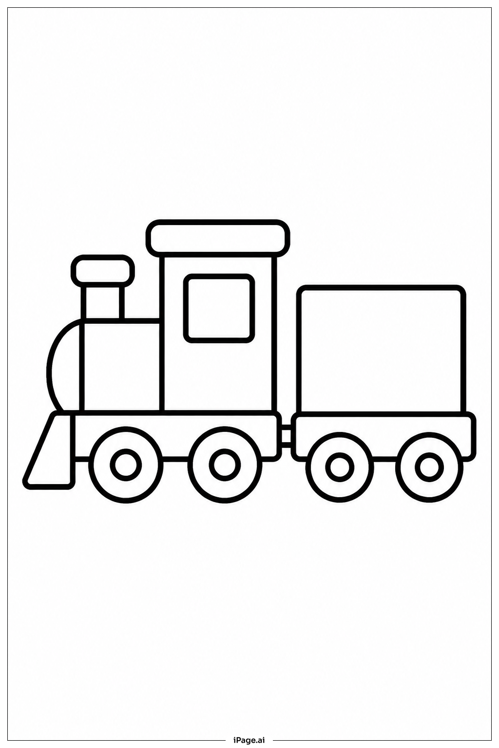 Página para colorear de Tren de Carga de Dibujos Animados