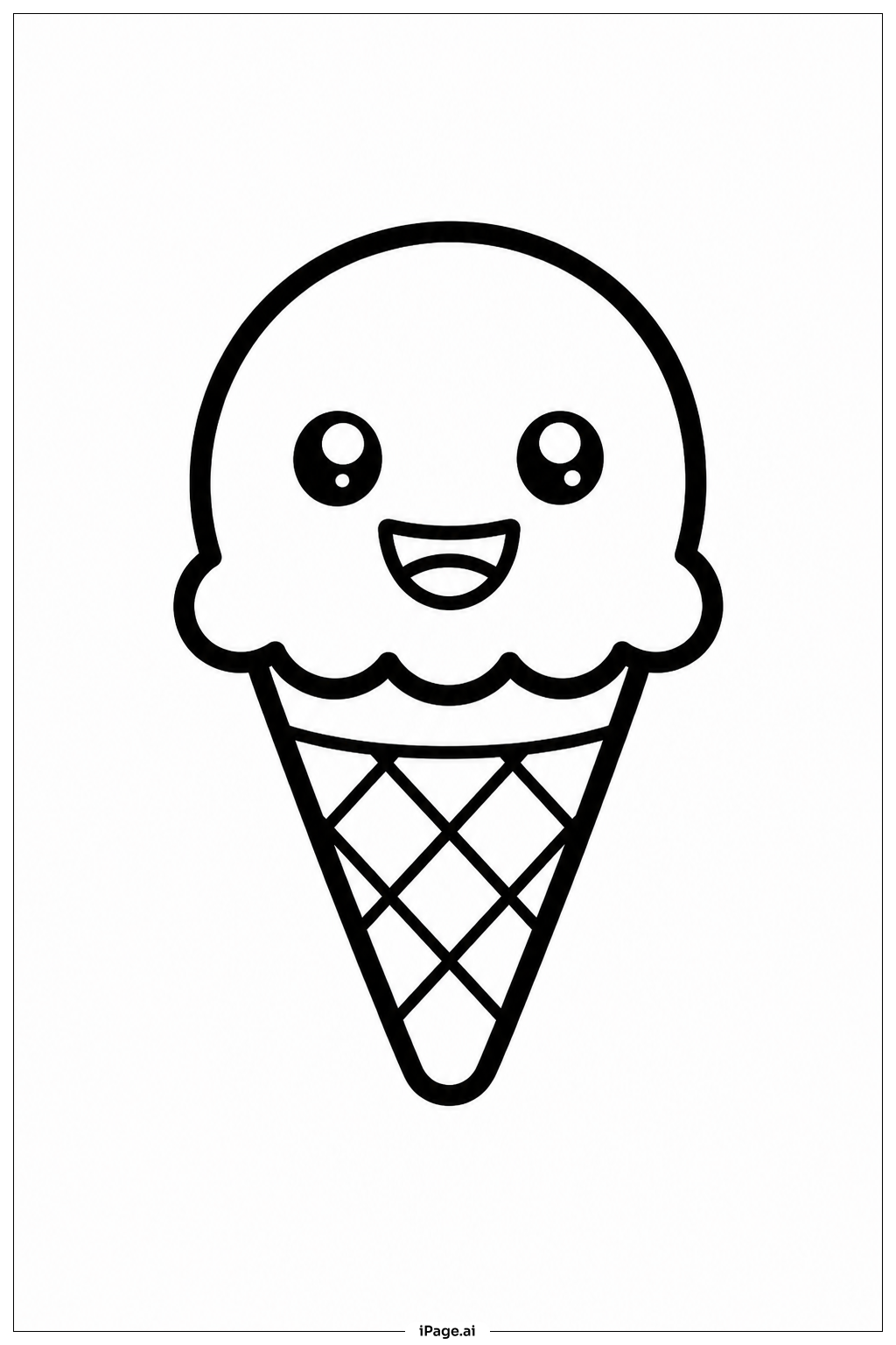  Cartoon Ice Cream Cone Coloring Page 