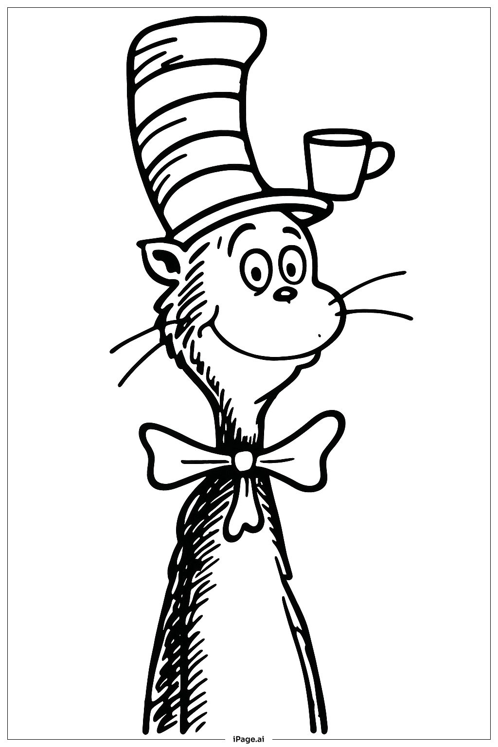 Cat In The Hat Balancing Cup Coloring Page