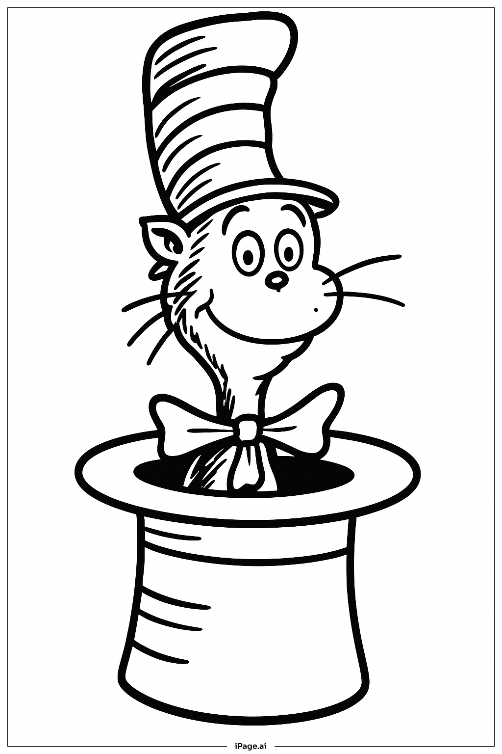 El Gato Ensombrerado Asomándose del Sombrero