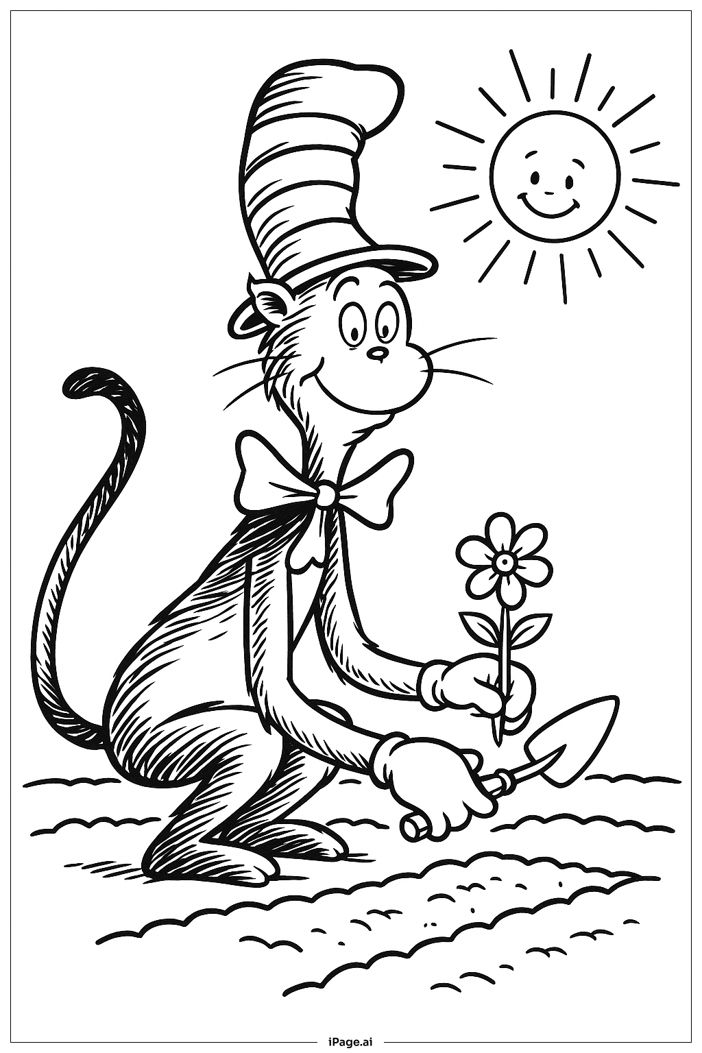 Cat In The Hat Planting Flower