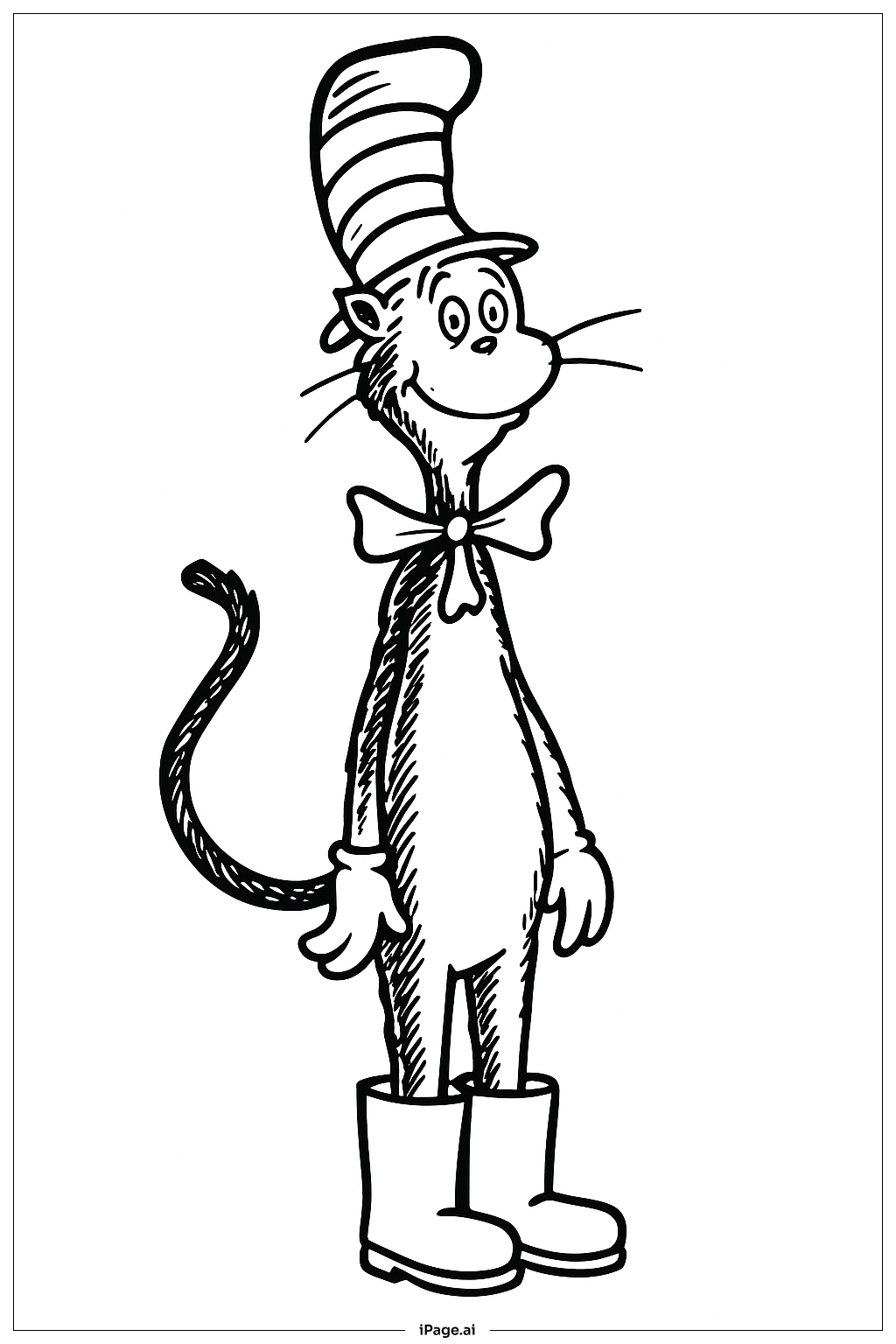  Cat In The Hat Rain Boots Coloring Page 