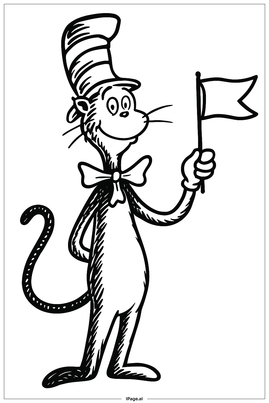 El Gato con Sombrero y Bandera