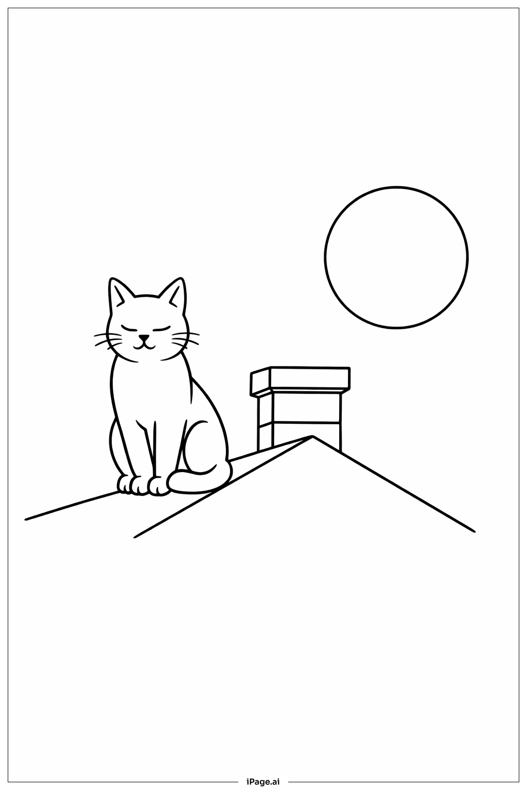  Cat On Roof Coloring Page 