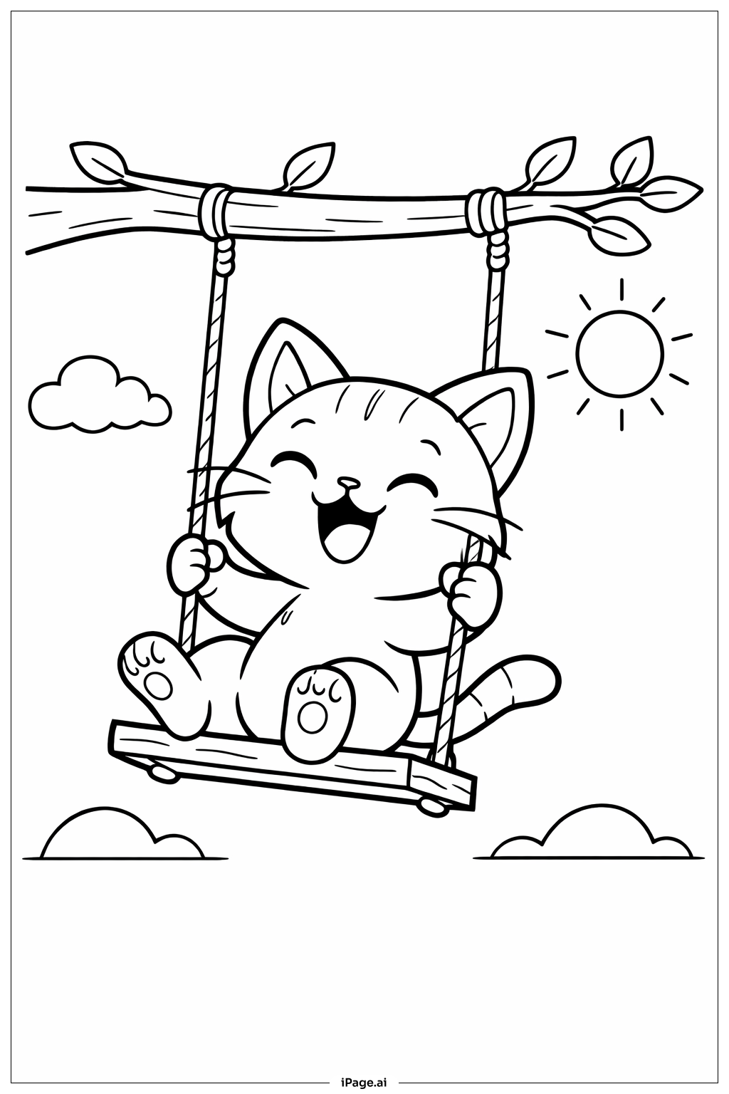 Cat On Swing