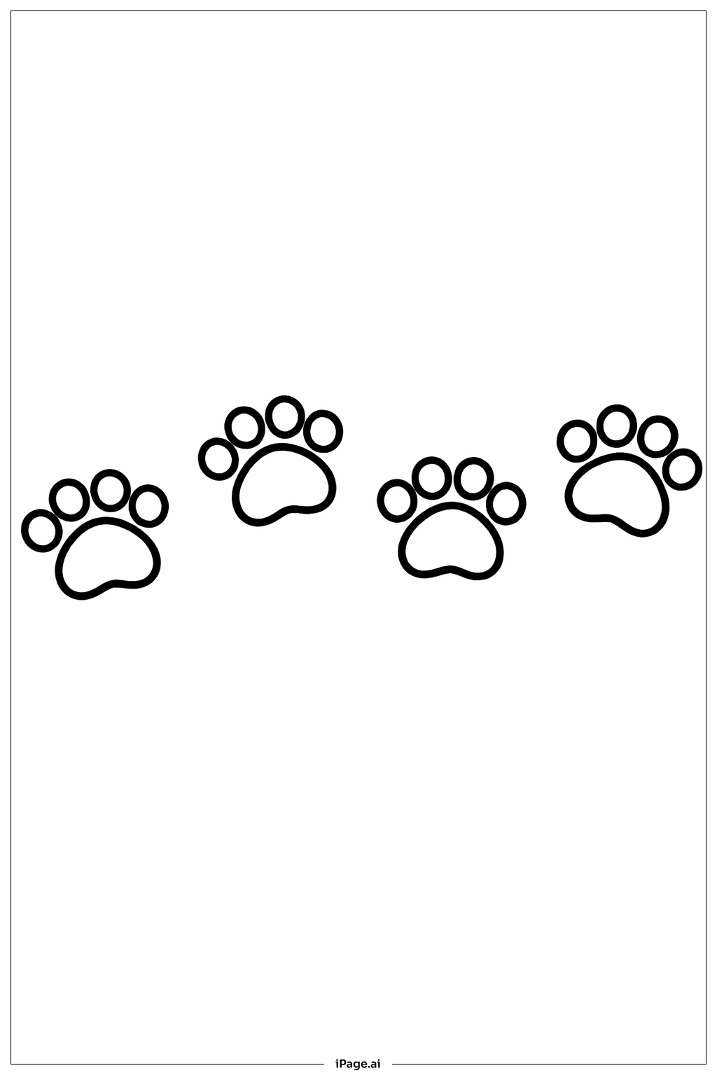  Cat Paw Prints Coloring Page 