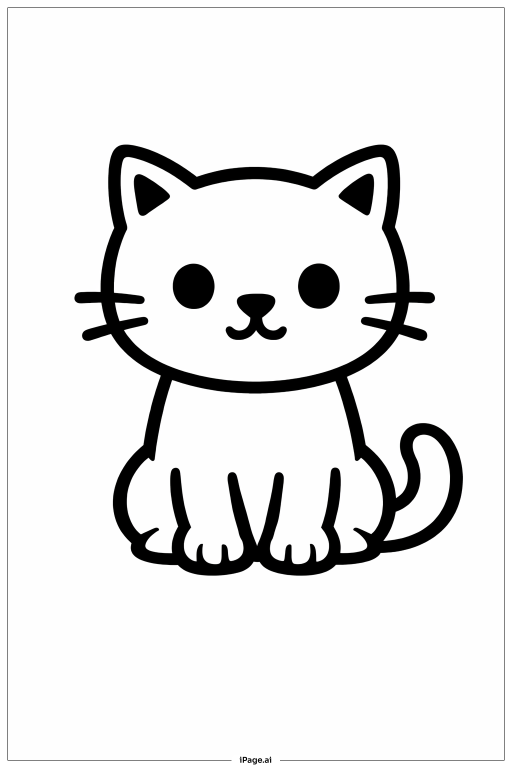  Cat Sitting Coloring Page 