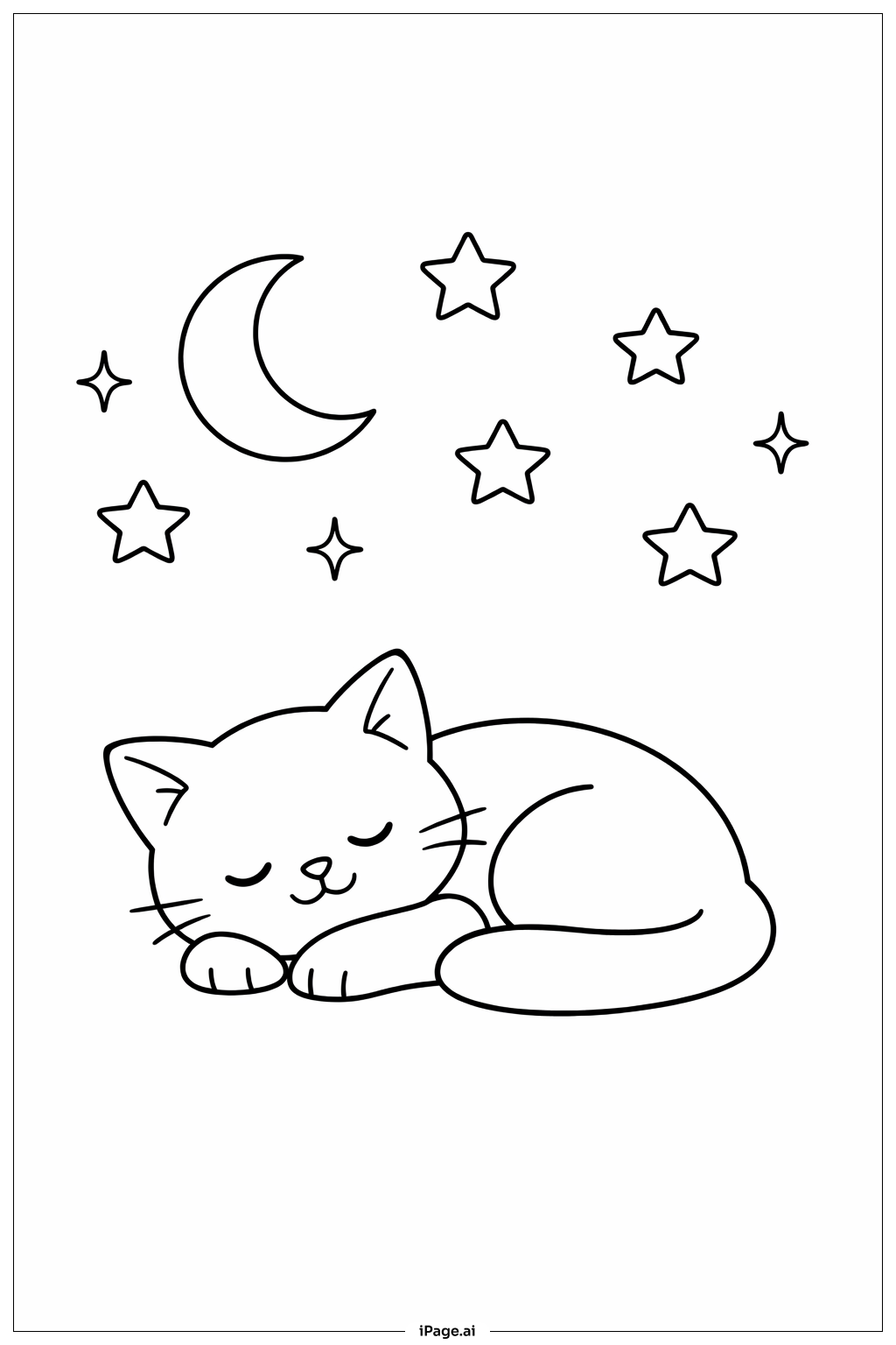 Cat Under Stars
