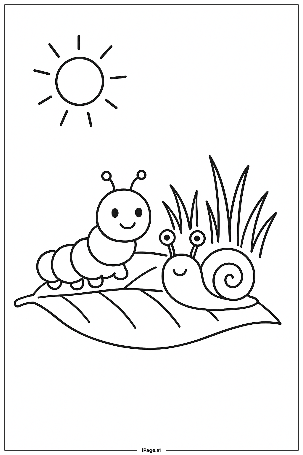  Caterpillar And Small Snail Coloring Page 