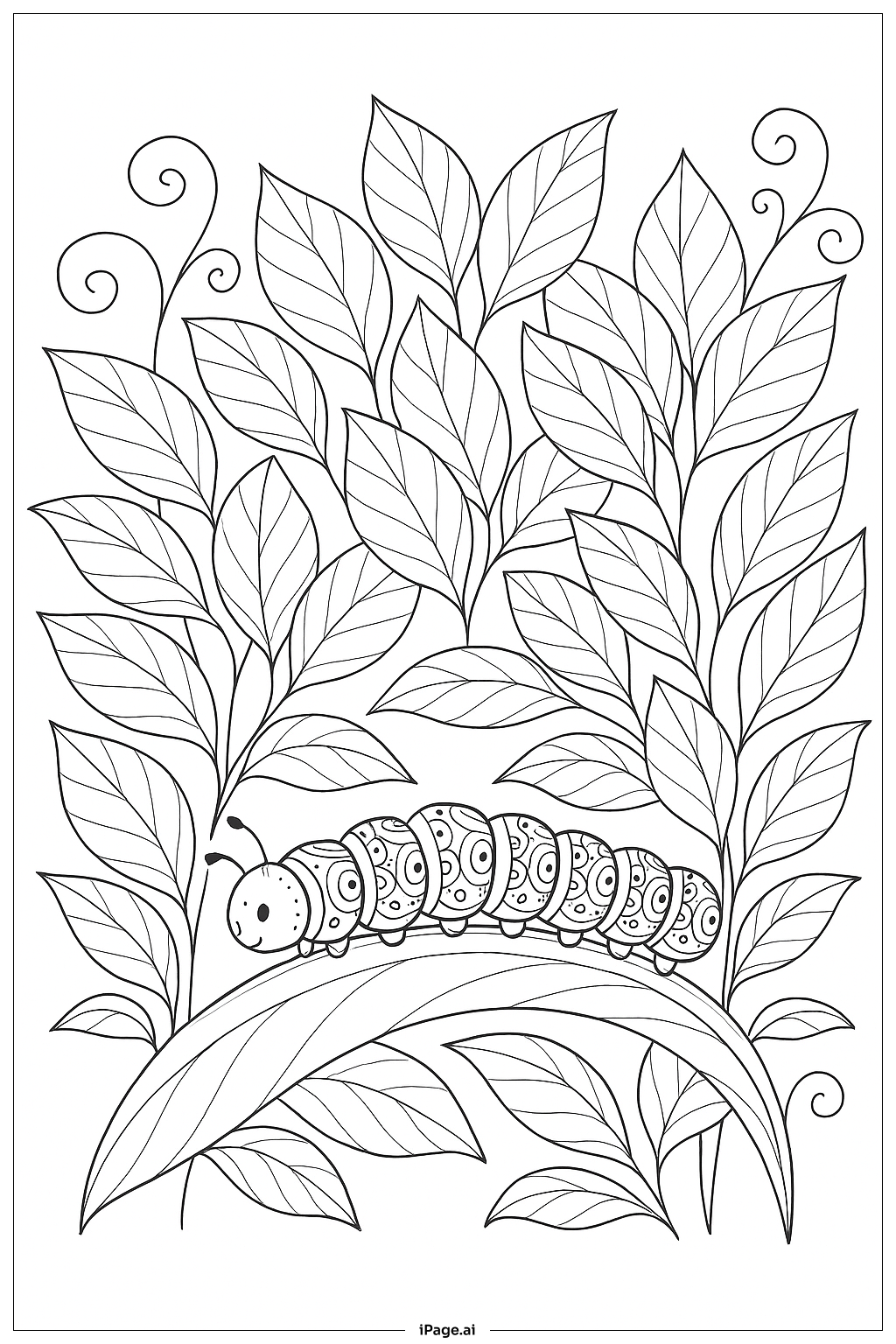 Caterpillar On Curved Leaf Arch