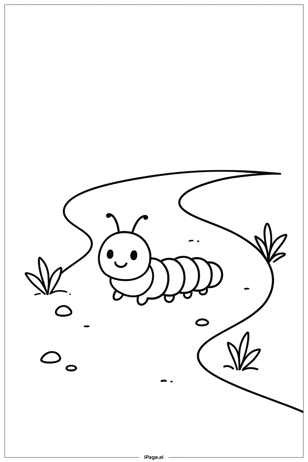  Caterpillar On Garden Path Coloring Page 