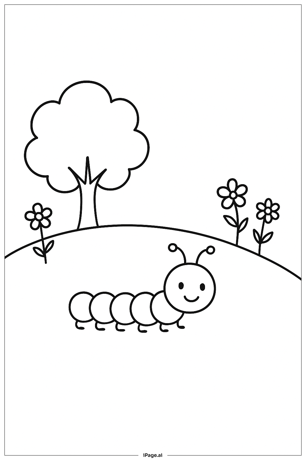  Caterpillar On Rolling Hill Coloring Page 