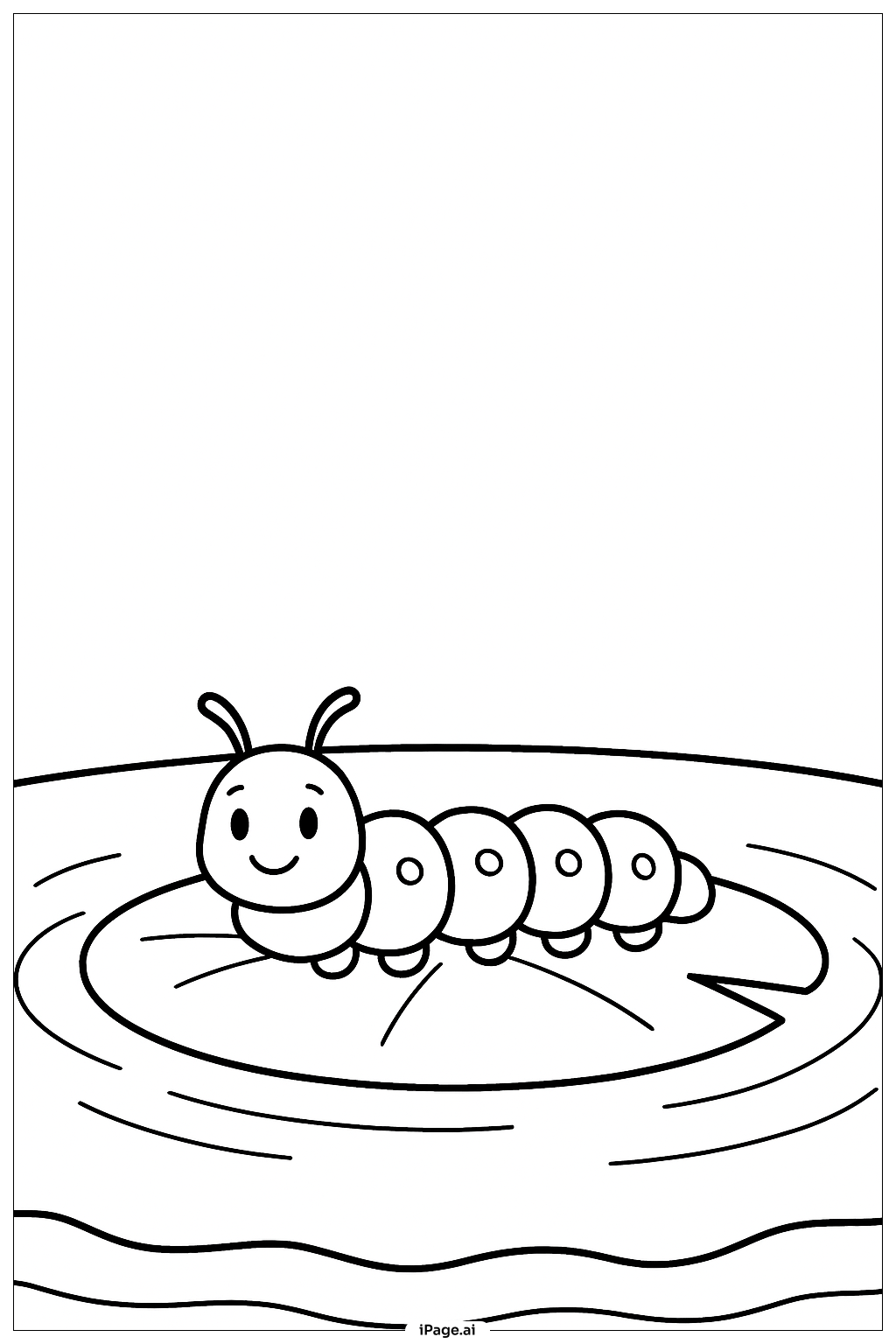  Caterpillar On Water Lily Coloring Page 
