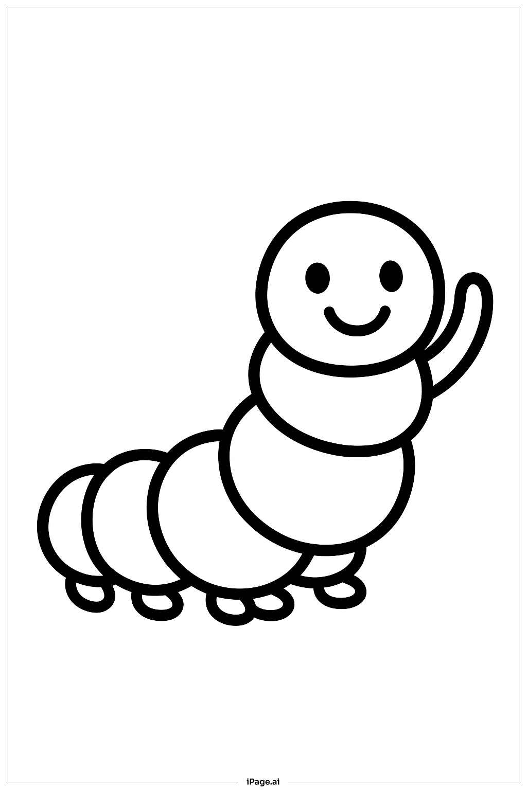  Caterpillar Smiling Wave Coloring Page 