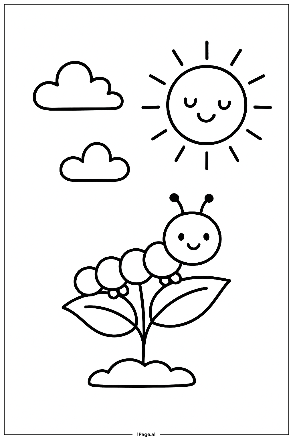  Caterpillar Under Sun Coloring Page 