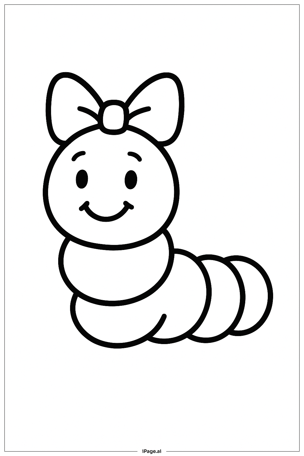  Caterpillar With Bow Coloring Page 