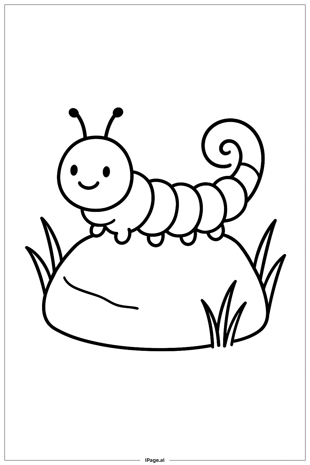  Caterpillar With Curly Tail Coloring Page 