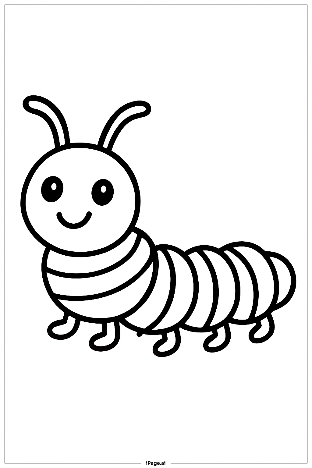  Caterpillar With Simple Stripes Coloring Page 