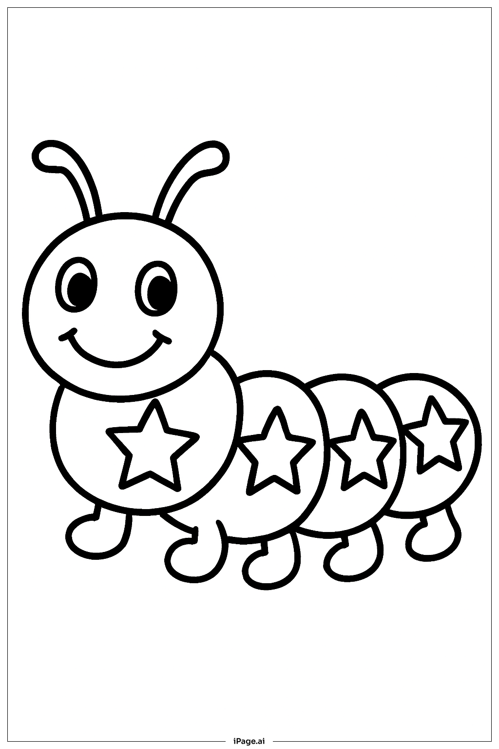  Caterpillar With Star Marks Coloring Page 